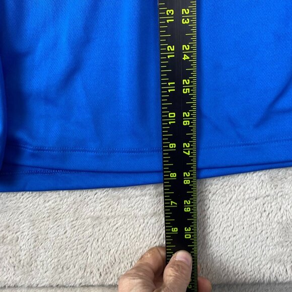 Adidas Mens Polo Shirt Medium Aeroready Climacool Short Sleeve Blue Athletic - Picture 3 of 10